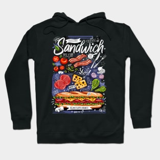 Food poster cooking delicious sandwich recipe art print  posterart Hoodie